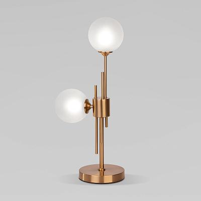 Настольный светильник со стеклянными плафонами 01383/2 латунь