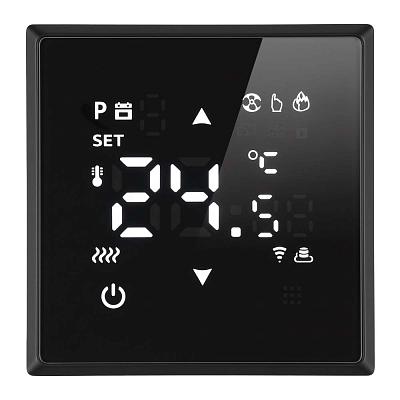 Терморегулятор Wi-Fi (механизм), STEKKER, 250В, 3500Вт, серия Эмили, RSW00-5119-05, черный уголь, so