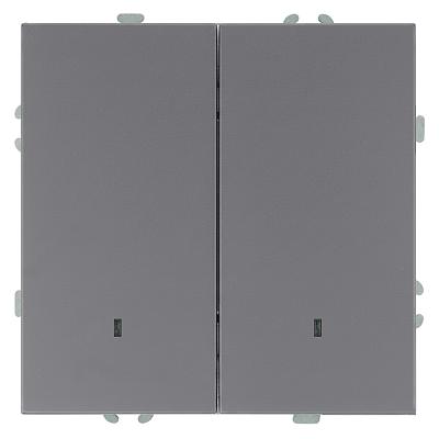 Выключатель 2-клавишный c индикатором (механизм), STEKKER, 250В, 10А, серия Эмили, RSW10-5102-10,  п