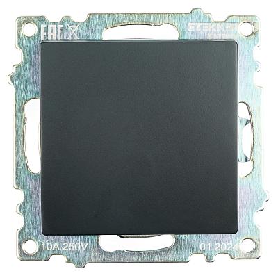 Выключатель 1-клавишный (механизм)STEKKER GLS10-7103-05, 250В, 10А, серия Катрин, черный