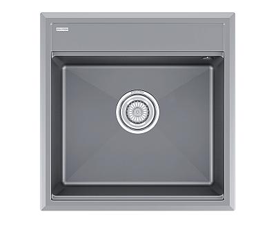 Мойка гранитная STEPIA-500, PM115051-GRM , серый металлик, 500х510, Paulmark