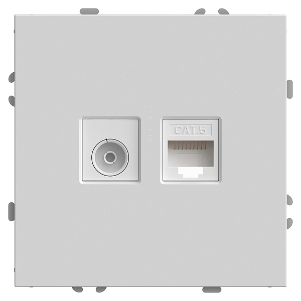 Розетка TV + компьютерная RJ-45 Feron Эмили 49872