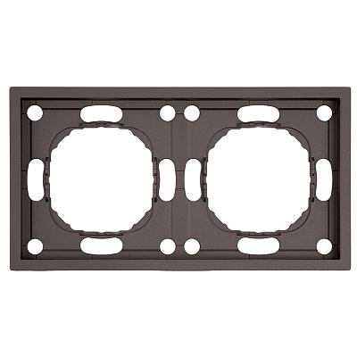 Рамка STEKKER, PFR00-5002-09 2-местная, серия Эмили, антрацит, soft touch