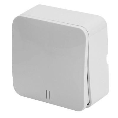 Выключатель открытой установки 1-клавишный с индикатором, STEKKER, 250В, 10А, IP20, серия София, бел