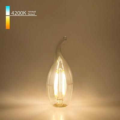 Филаментная светодиодная лампа "Свеча на ветру" C35 7W 4200K E14 (CW35 прозрачный) BLE1417 Elektrost