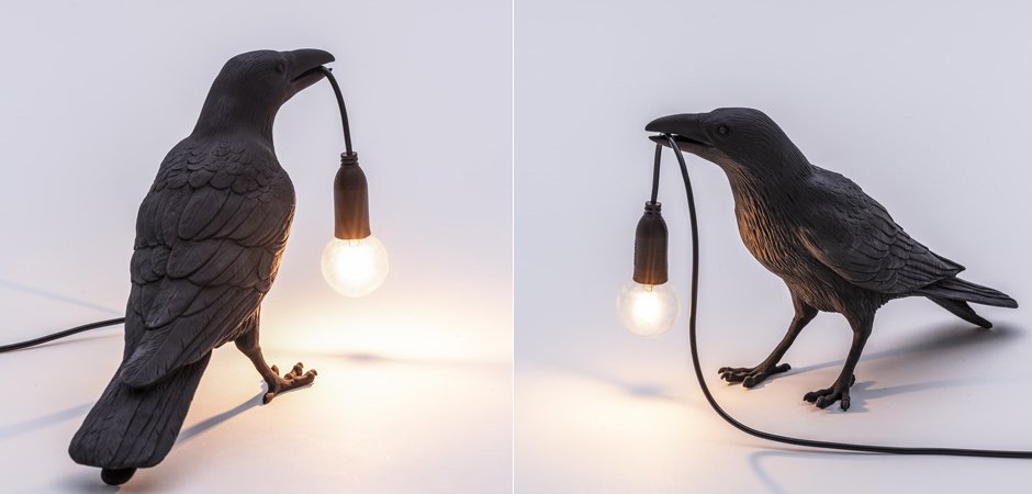 Настольная лампа Bird Lamp Black Waiting designed by Marcantonio Raimondi Malerba 43.824