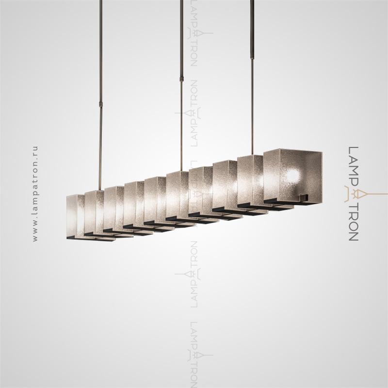 Серия рядных светильников с прямоугольными плафонами из рельефного стекла Lampatron BILLA