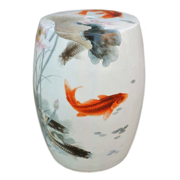 Китайский керамический табурет с изображением рыбок Koya 21.049