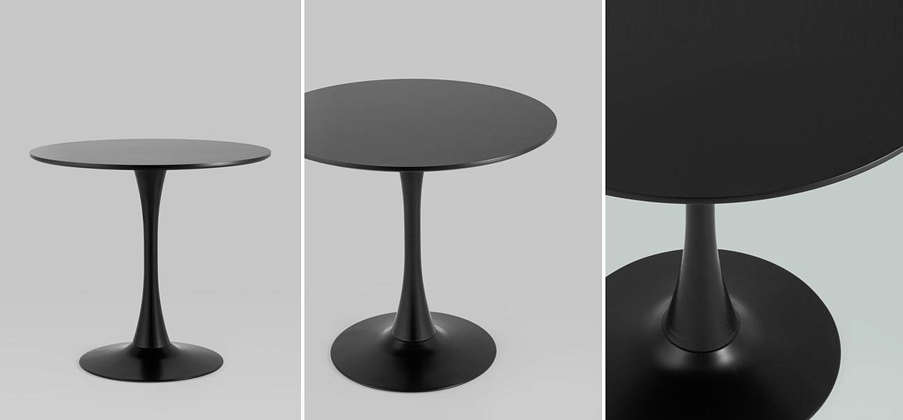 Стол обеденный Morwenna круглый цвет черный Loft Concept 16.252-4