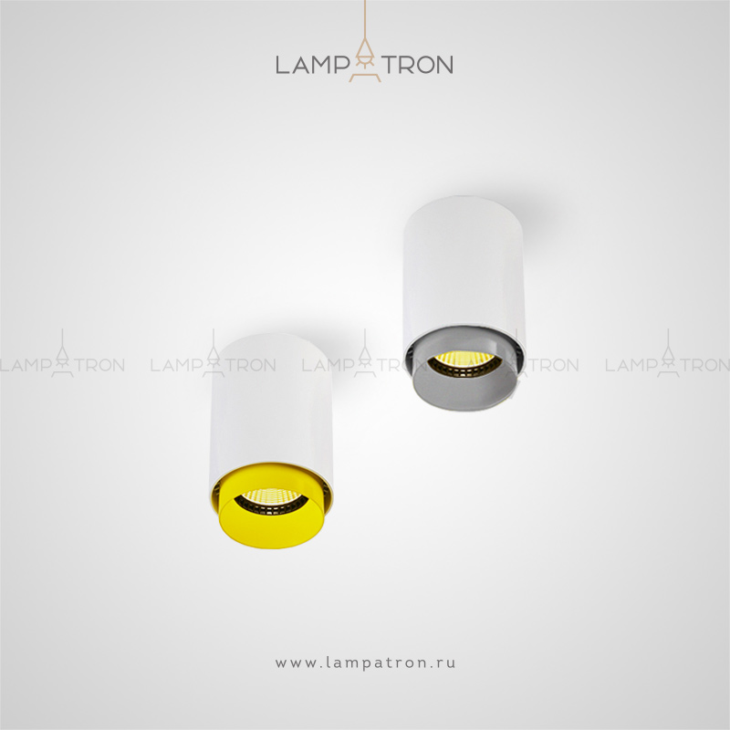 Накладной точечный светильник c плафоном цилиндрической формы Lampatron RESTON