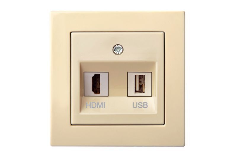 Розетка HDMI и USB для Передачи Данных Бежевая LIREGUS EPSILON 28-085