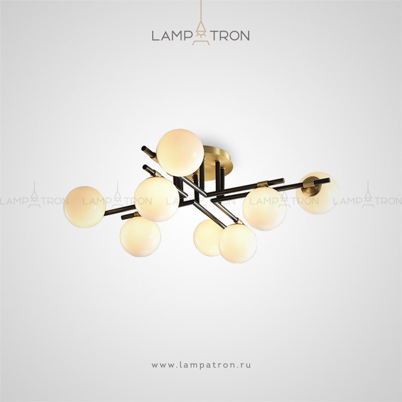 Люстра с шарообразными матовыми плафонами на угловых рейках Lampatron MARYON
