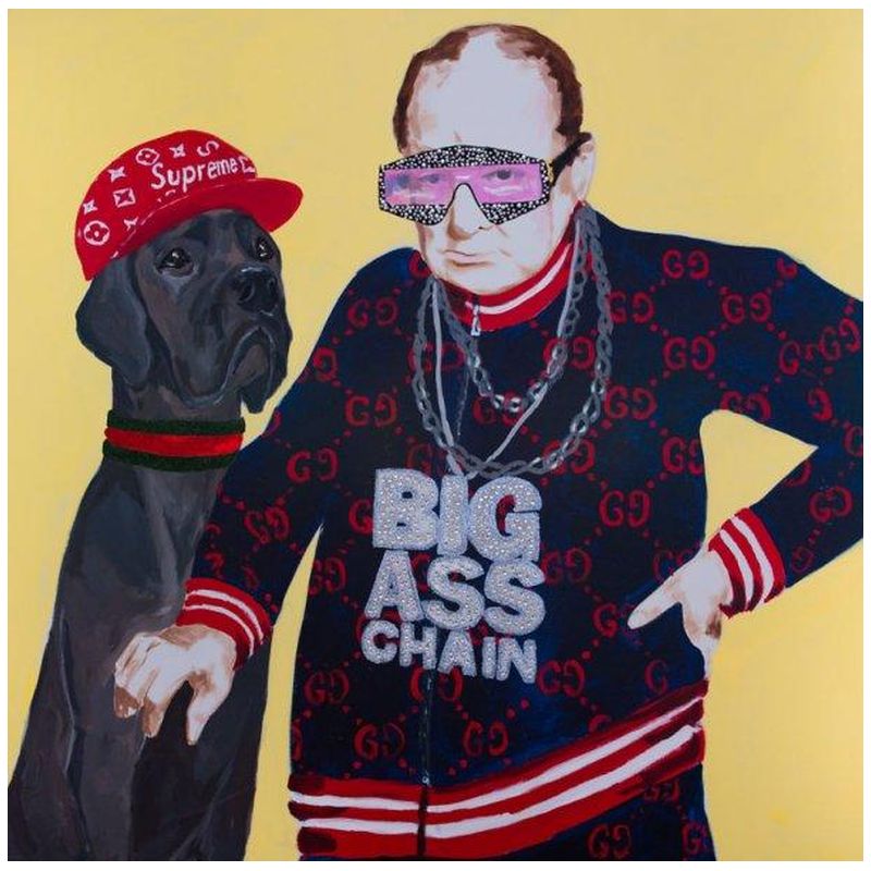 Картина “Winston Churchill in Gucci Track Suit with Big Ass Chain” Loft Concept 80.378-1
