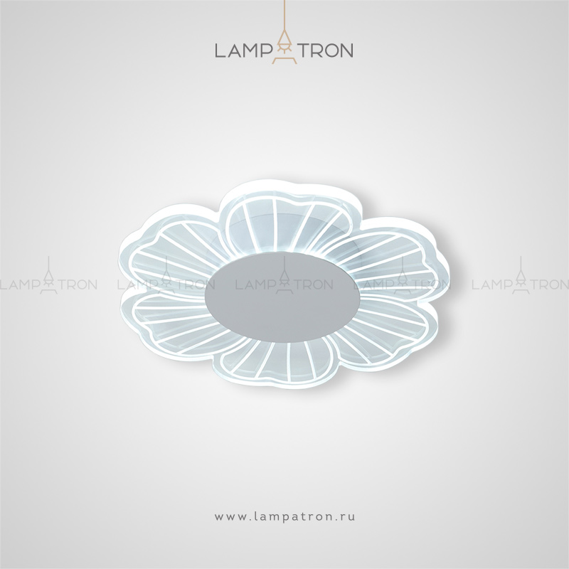 Светодиодный потолочный светильник со стеклянным абажуром в форме цветка Lampatron LUSIE