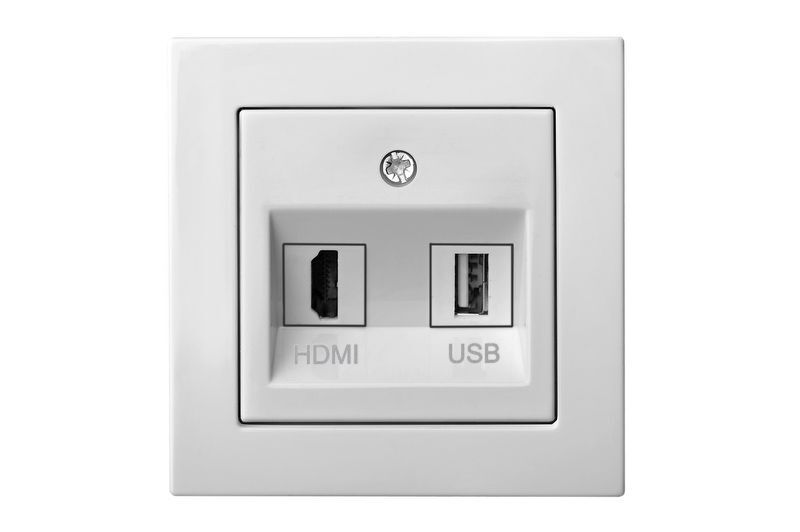 Розетка HDMI и USB для Передачи Данных Белая LIREGUS EPSILON 28-035