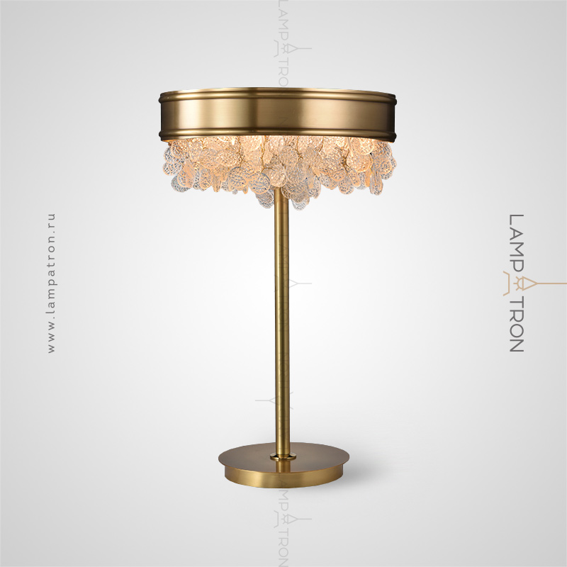 Настольная лампа с плафоном из круглых стеклянных подвесок Lampatron VERONA TAB