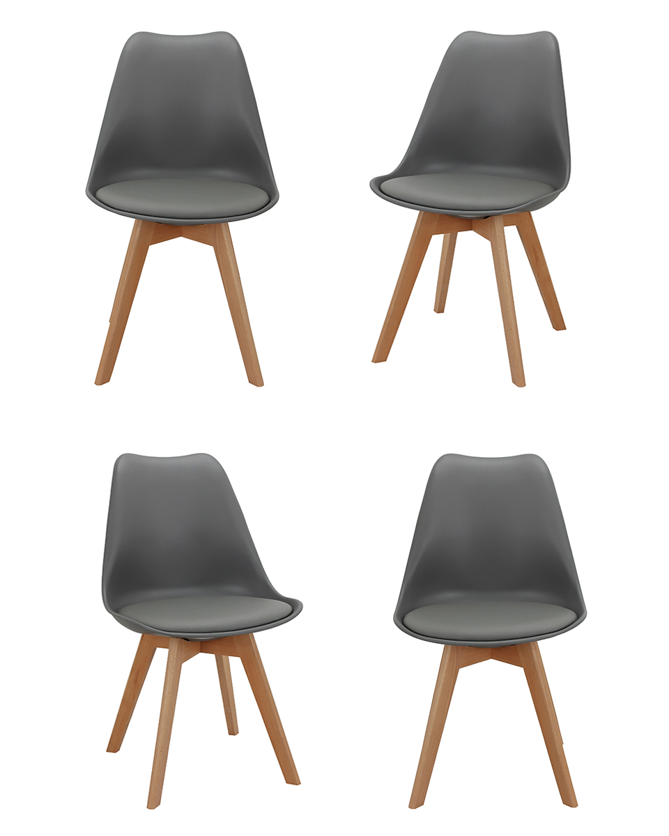 Комплект из 4-х стульев Eames Bon серый FR 0025K