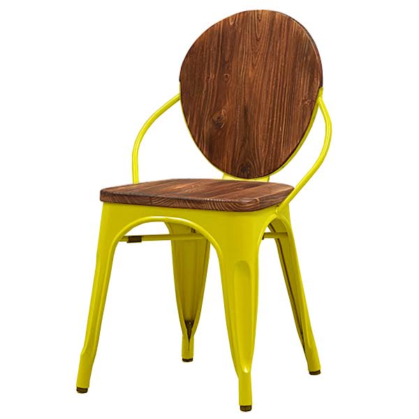 Стул Tolix chair Wooden Yellow designed by Xavier Pauchard 03.112