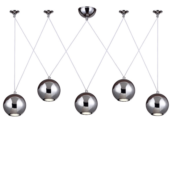 Подвесной светильник Multisphere Pendant Silver 5 Loft Concept 40.634.СH.20.T001