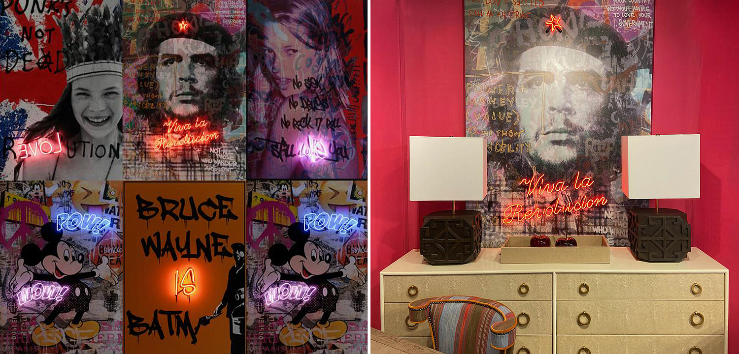 Постер с Неоновым Светящимся Текстом Че Гевара Ches Revolution Loft Concept 80.280