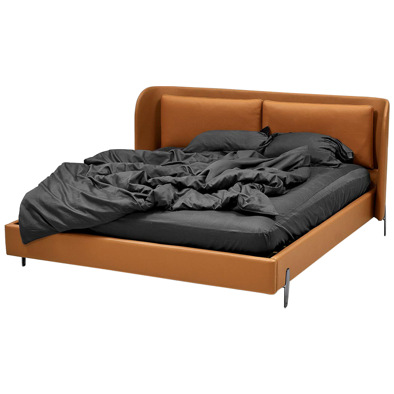 Кровать с закругленным изголовьем и подушками Flores Bed 08.055-2