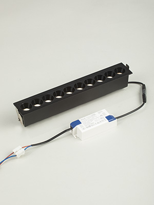 Встраиваемый черный LED светильник с драйвером, 20Вт, 4000К,  24°, 1680лм