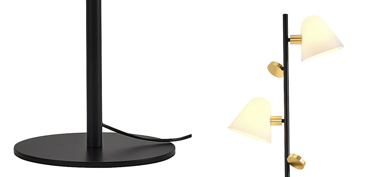 Торшер с двумя белыми матовыми плафонами Wind Bells Loft-Concept 41.471-3