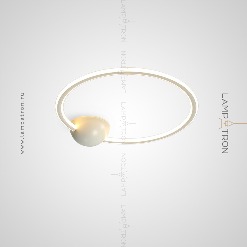 Серия потолочных светильников в виде светодиодного кольца с круглым потолочным креплением Lampatron FINNLAUG