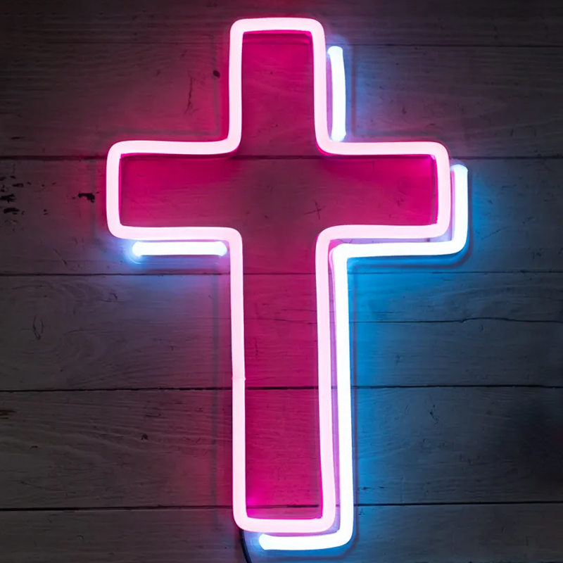 Неоновая настенная лампа Cross Neon Wall Lamp Loft-Concept 46.195