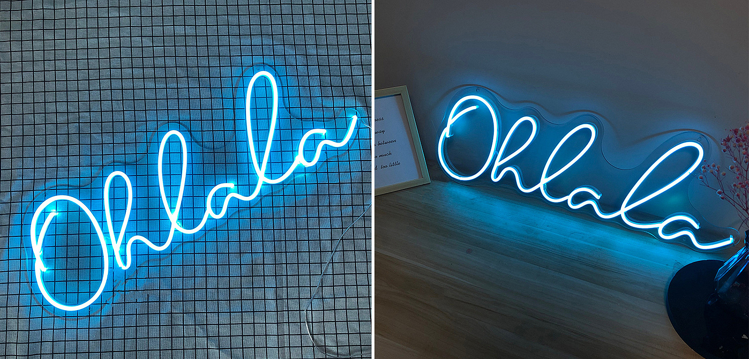 Неоновая настенная лампа Oh La La Neon Wall Lamp Синий Loft-Concept 46.225-0