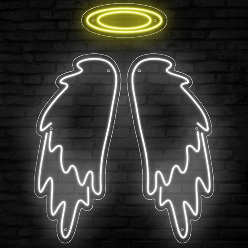 Неоновая настенная лампа White Wings Neon Wall Lamp Loft-Concept 46.179-2