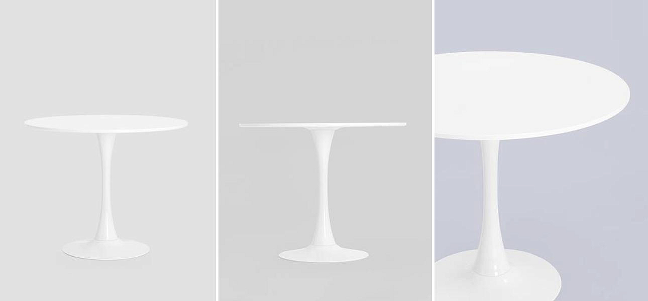 Стол обеденный Morwenna круглый цвет белый Loft Concept 16.251-4