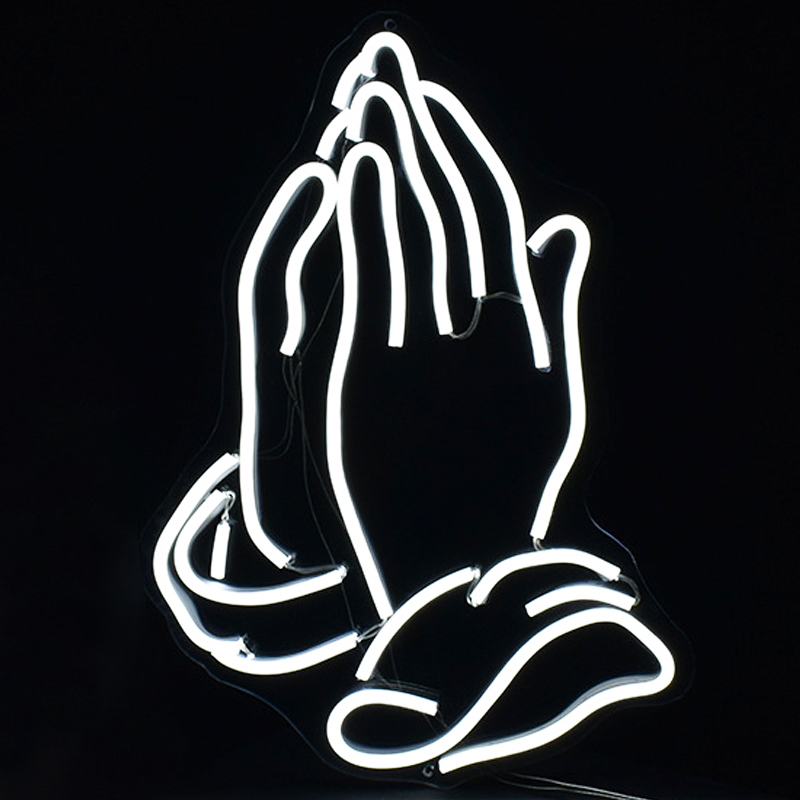 Неоновая настенная лампа Praying Hands Neon Wall Lamp Loft-Concept 46.218-0