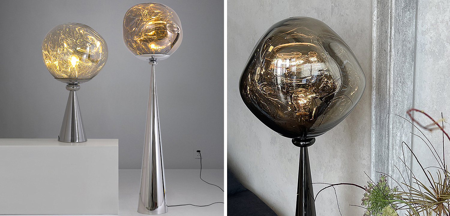 Торшер Kaine Glass Metal Floor Lamp Loft-Concept 41.423-0