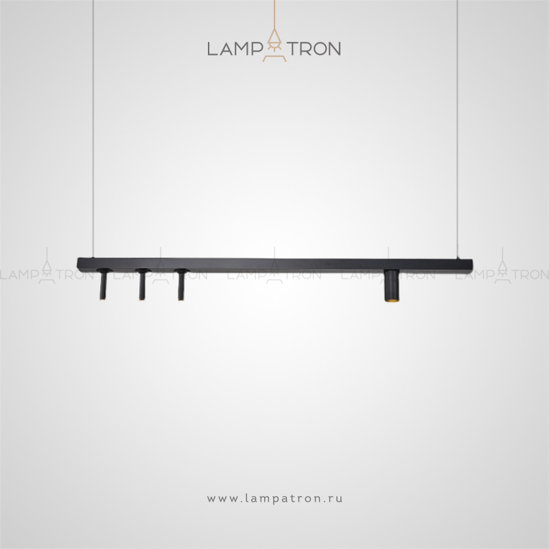 Серия реечных светильников с поворотными плафонами цилиндрической формы Lampatron FLITTER LONG