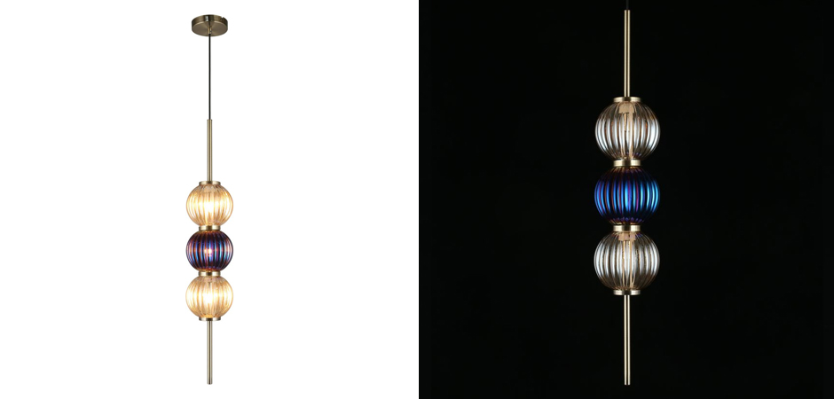 Подвесной светильник Shell Beads с цветным стеклом 40.5320