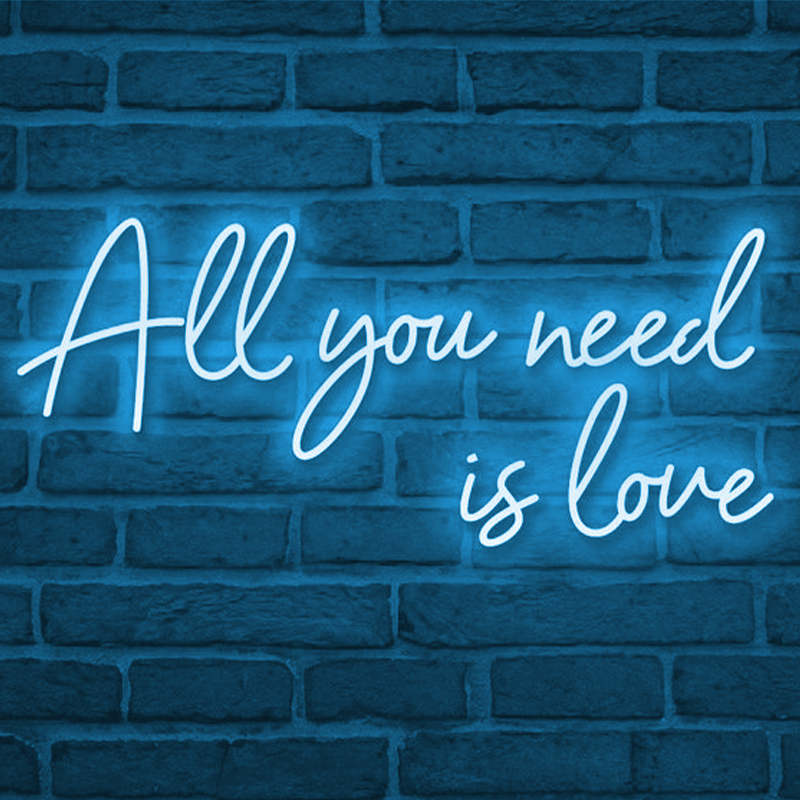 Неоновая настенная лампа All You Need is Love Neon Wall Lamp Синий Loft-Concept 46.184-0