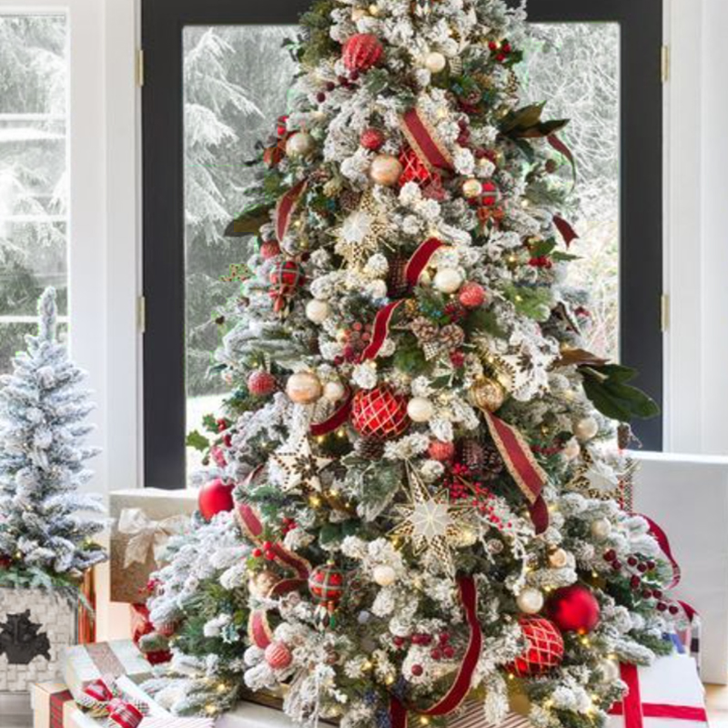 Дизайнерская Ель с Красным Декором Christmas Tree Christmas British Style Loft Concept 79.009-4