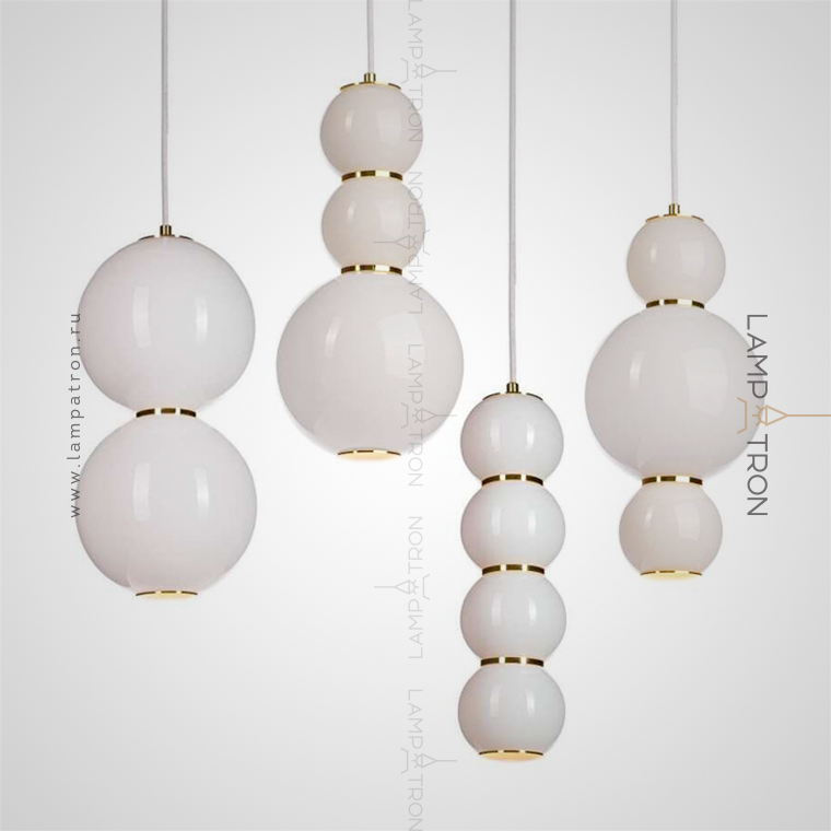 Серия подвесных светильников в виде комбинаций светодиодных шаров разного размера LUMEN
