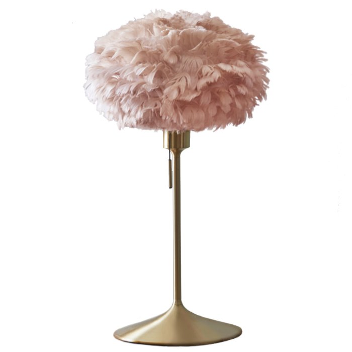 Настольная лампа из перьев Plumage Pink AMG006497