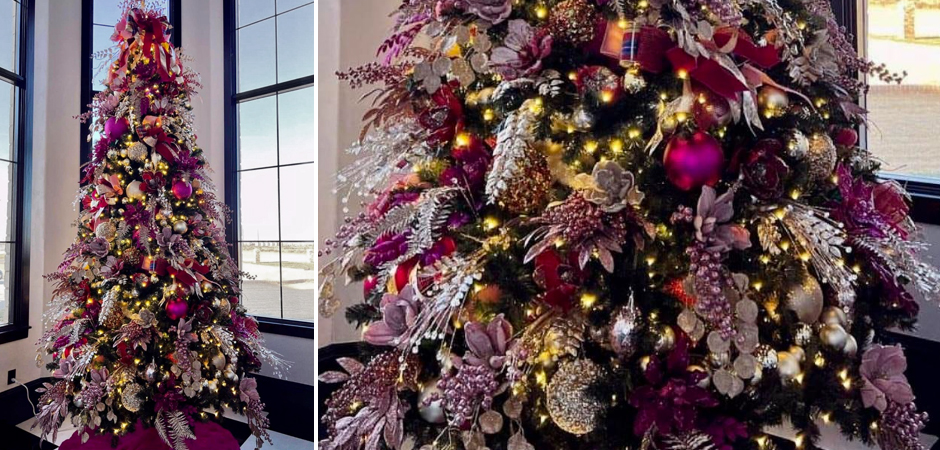 Дизайнерская Елка Премиум украшенная Лиловым Декором Christmas Tree Lilac Premium Loft Concept 79.019-4