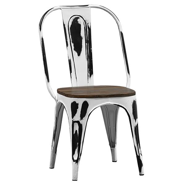 Кухонный стул Tolix Marais Chair Vintage White Wood designed by Xavier Pauchard in 1934 03.127