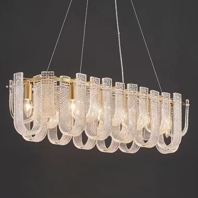 Линейная Люстра Prudence Textured Glass Chandelier A Loft-Concept 40.6620-0