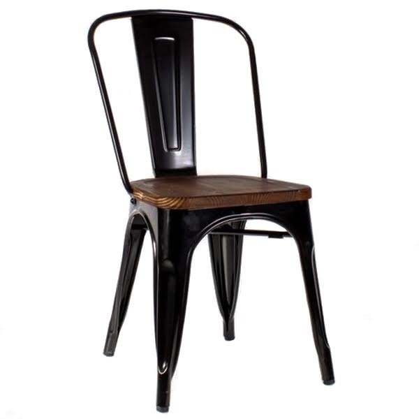 Кухонный стул Tolix Chair Wood Black designed by Xavier Pauchard in 1934 03.114