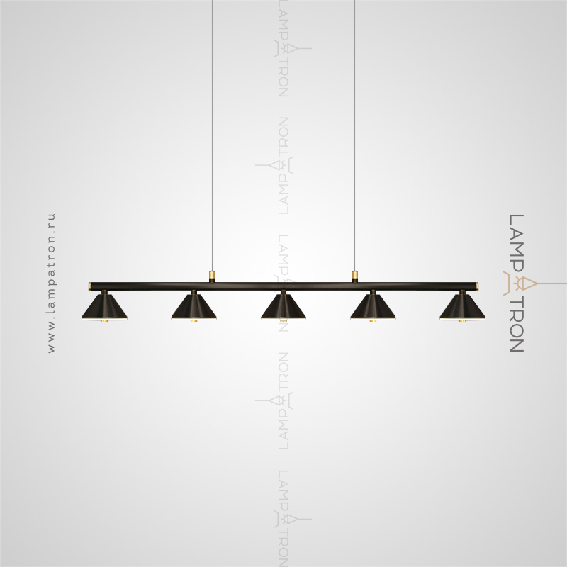 Серия реечных светодиодных светильников с металлическими плафонами конической формы Lampatron GENRE LONG