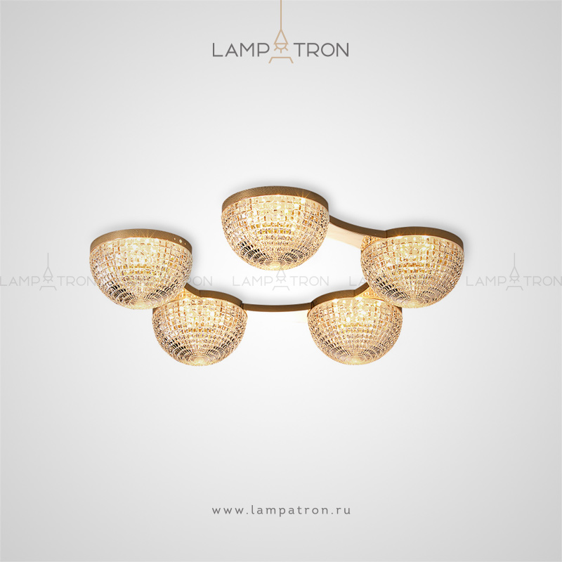 Светодиодный потолочный светильник с многогранными плафонами сферической формы Lampatron ANGELINA