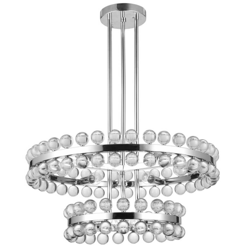 Sacramento Transparent Balls Two Circle Chandelier