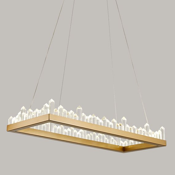 Люстра Crystal Rock Rectangle Chandelier | Ш60 х Г30 см
