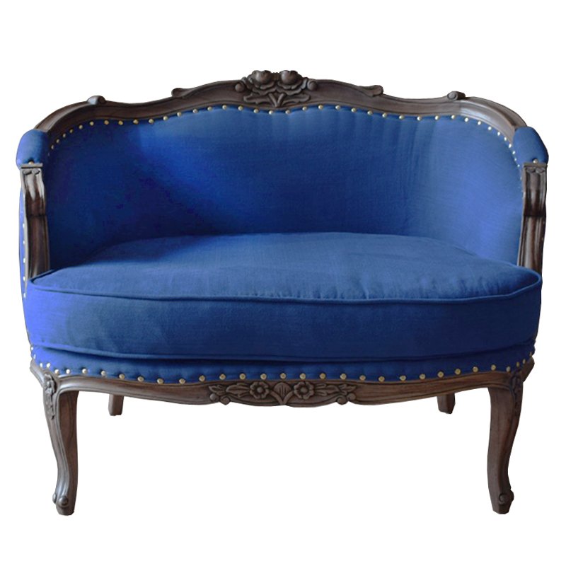 Кресло L.XV MARQUISE GONDOLA CHAIR blue linen 01.206