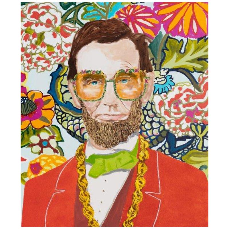 Картина Abe Lincoln with Donkey Chain, Floral Wallpaper, and Red Jacket Loft Concept 80.399-1